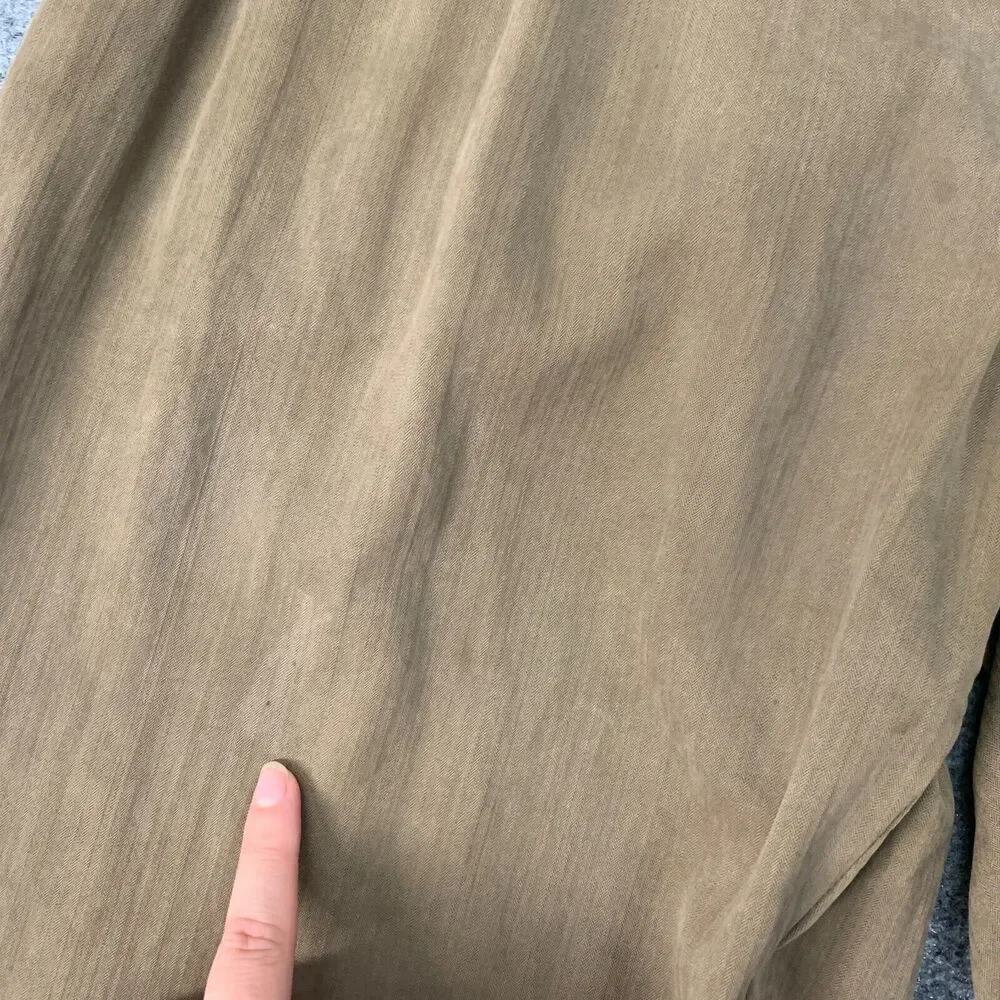 Vintage Tommy Bahama Pant Mens 34X28 Brown Silk Blend Pleated Front Relaxed Fit